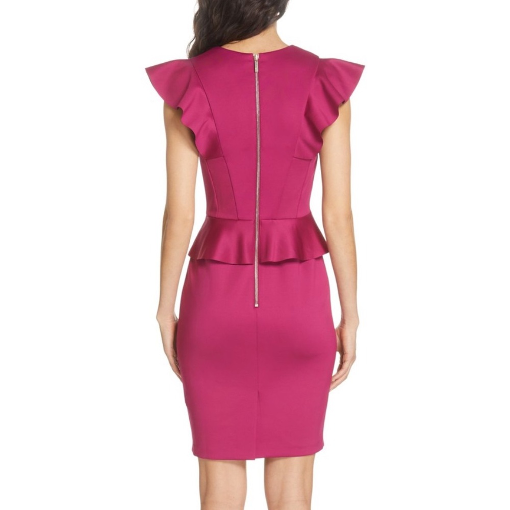 CLEARANCE Ted baker Alair rufffle v neck scuba dress FINAL PRICE - Picture 12 of 13